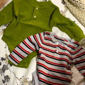 2 Old Navy Baby Henley Bodysuit Tees